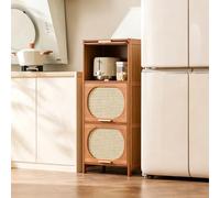 KAXLDHH Mueble de Almacenaje Estrecho de Bambú, Estantería de Cocina Fija para Huecos, Organizador Auxiliar Salvaspazio para Baño y Lavandería, Estable y Anti-Polvo(60x32x106cm)