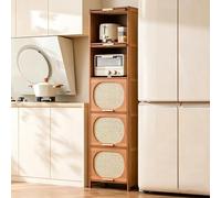 KAXLDHH Mueble de Almacenaje Estrecho de Bambú, Estantería de Cocina Fija para Huecos, Organizador Auxiliar Salvaspazio para Baño y Lavandería, Estable y Anti-Polvo(43x32x170cm)