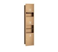 KAXLDHH Portarrollos Baño Empotrable con Secamanos Automático y Papelera, Hornacina de Baño de Acero Inoxidable 304, Dispensador de Papel Higiénico con Cerradura de Seguridad(Brass)