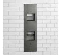 KAXLDHH Portarrollos de Papel Higiénico Empotrado con Papelera Integrada, Acero Inoxidable 304, Módulo WC para Renovación de Baño, Ahorro de Espacio(Gray)