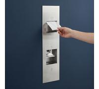 KAXLDHH Portarrollos de Papel Higiénico Empotrado con Papelera Integrada, Acero Inoxidable 304, Módulo WC para Renovación de Baño, Ahorro de Espacio(Silver)