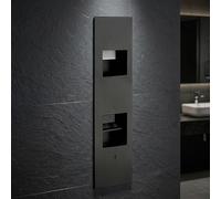 KAXLDHH Portarrollos de Papel Higiénico Empotrado con Papelera Integrada, Acero Inoxidable 304, Módulo WC para Renovación de Baño, Ahorro de Espacio(Nero)