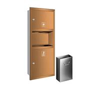 KAXLDHH Portarrollos Papel Higiénico Empotrable con Papelera Integrada, Hornacina de Baño de Acero Inoxidable 304, Módulo de Pared Todo en Uno para Reforma de Baño(Metallic,750x345x145mm)