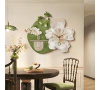 KAXLDHH Reloj De Pared De Metal Decorativo 3D con Diseño De Pétalos, Relojes De Pared Creativo Moderno con Paneles De Arenisca, Silencioso Sin Tictac(70x55cm)