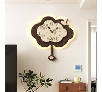 KAXLDHH Reloj De Pared Decorativo De Metal, Reloj De Pared Moderno, Silencioso Sin Tictac, Funciona con Pilas, Decoración Péndulo para Sala De Estar, Dormitorio Y Oficina(with Light,35x25cm)