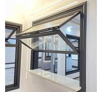KAXLDHH Ventana De Servicio Corrediza Vertical con Manija De Bloqueo, Ventanas De Concesionarios con Marco De Aluminio Y Vidrio Reforzado para Puestos De Venta Y Cocinas Comerciales(30x30in/76x76cm)