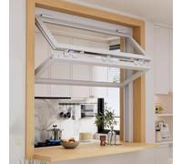 KAXLDHH Ventana De Servicio Corrediza Vertical con Vidrio Reforzado, Ventana Concesionarios con Marco Aluminio, Ventanas Corredizas Plegables Vidrio Reforzado para Restaurantes(30x34in/76x86cm)