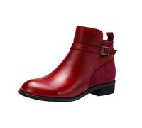 kaxnheye Botines de piel de color sólido para mujer, zapatos de tacón bajo, elegantes zapatos clásicos suaves, zapatos deportivos para actividades al aire libre, tenis cómodos de poner, tenis modernos