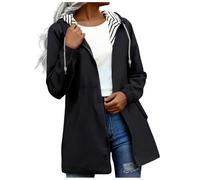 kaxnheye Chaquetas de manga larga para mujer, de color liso, acogedoras, elegantes, con capucha, informales, holgadas, cómodas, ligeras, con cremallera, fáciles de cuidar, abrigos cálidos de invierno