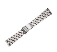 KAXSFE 24mm Matte Polished Solid Stainless Steel Watchband Strap Compatible With Breitling Avenger Metal Folding Clasp Accessory(Brushed silver)