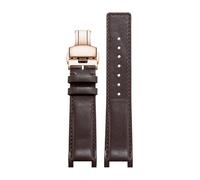 KAXSFE Compatible con Guess Compatible Cartier PASHA GC YA1332 YA1333 Correa de reloj muesca Pulsera hebilla mariposa(Brown rose,22x14mm)