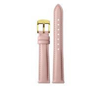 KAXSFE Compatible con Swarovski DW Tissot Casio Correa de reloj for mujer Correa de reloj de cuero genuino de liberación rápida 12 mm 14 mm 15 mm 16 mm 18 Pulsera for mujer(Light pink Golden,15mm)
