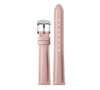 KAXSFE Compatible con Swarovski DW Tissot Casio Correa de reloj for mujer Correa de reloj de cuero genuino de liberación rápida 12 mm 14 mm 15 mm 16 mm 18 Pulsera for mujer(Light pink Silver,14mm)