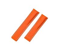 KAXSFE Compatible With Breitling Watch Strap Compatible With NAVITIMER WORLD Avenger Superocean 22mm 24mm Men Bracelet(Orange,22MM_ROSEGOLD BUCKLE)