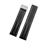 KAXSFE Correa de cuero compatible con Breitling B01, Colt Chronograph Avenger AVIATOR 8, hebilla plegable acero, 22/24 mm(BNL-6(6),22mmSilver Buckle)