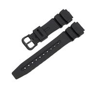 KAXSFE Correa de goma compatible con reloj Casio DW-290, DW-340 y AD-300. resina repuesto for pulsera deportiva resistente al agua herramienta(Black-black clasp)