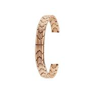 KAXSFE Correa de reloj de acero inoxidable en oro rosa de 8 mm, 10 mm, 12 mm, 14 mm y 16 mm compatible con Fossil Swarovski Casio for mujer, cadena de metal a la moda for mujer(3129-Rose gold,Width 1