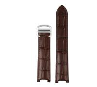 KAXSFE Correa de reloj de cuero genuino compatible con Cartier PASHA WSPA0012 WJ120251 Correa de reloj con muesca for hombres y mujeres Pulsera de piel de vaca 18 mm 20 mm 21 mm Tornillo(Brown steel b