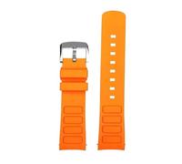 KAXSFE Correa de reloj de goma curva for hombre compatible con Mido New Multifort TV M049.526 Sport WatchBand de liberación rápida Banda de silicona verde y azul(Orange Silver pin)