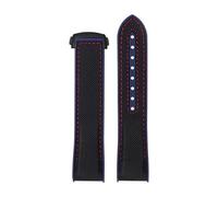 KAXSFE Correa de reloj de goma de nailon de 20 mm, 21 mm y 22 mm compatible con Omega SEAMASTER PLANET OCEAN, correa con cierre desplegable for hombre, accesorio de reloj de silicona(Black red blue -B