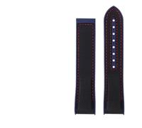 KAXSFE Correa de reloj de goma de nailon de 20 mm, 21 mm y 22 mm compatible con Omega SEAMASTER PLANET OCEAN, correa con cierre desplegable for hombre, accesorio de reloj de silicona(Black red blue,21