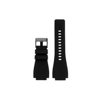 KAXSFE Correa de reloj de goma for hombre compatible con Bell & Ross BR01 BR03 24 mm for deportes al aire libre BR, pulsera de silicona resistente al agua, accesorios for relojes(A Black black)