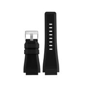 KAXSFE Correa de reloj de goma for hombre compatible con Bell & Ross BR01 BR03 24 mm for deportes al aire libre BR, pulsera de silicona resistente al agua, accesorios for relojes(B Black Silver)