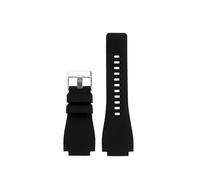 KAXSFE Correa de reloj de goma for hombre compatible con Bell & Ross BR01 BR03 24 mm for deportes al aire libre BR, pulsera de silicona resistente al agua, accesorios for relojes(A Black Silver)