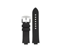 KAXSFE Correa de reloj de piel de vaca auténtica convexa de 24 x 12 mm compatible con ORIS AQUIS Vintage 733 7730 7740 for hombre, correa de reloj marrón y azul(Black Black line sk)