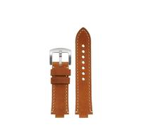 KAXSFE Correa de reloj de piel de vaca auténtica convexa de 24 x 12 mm compatible con ORIS AQUIS Vintage 733 7730 7740 for hombre, correa de reloj marrón y azul(Brown rice line sk)