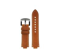 KAXSFE Correa de reloj de piel de vaca auténtica convexa de 24 x 12 mm compatible con ORIS AQUIS Vintage 733 7730 7740 for hombre, correa de reloj marrón y azul(Brown rice line bk)