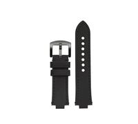 KAXSFE Correa de reloj de piel de vaca auténtica convexa de 24 x 12 mm compatible con ORIS AQUIS Vintage 733 7730 7740 for hombre, correa de reloj marrón y azul(Black Black line bk)