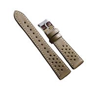 KAXSFE Correa de reloj de piel de vaca vintage verde transpirable, compatible con Omega y Seiko Business.(Green,18mm)