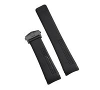KAXSFE Correa de reloj goma negra 20 mm y 22 compatible con TAG HEUER GRAND CARRERA AQUARACER, correa silicona suave for hombre(Black buckle,22MM_WITH LOGO)