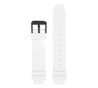 KAXSFE Correa de resina compatible con Casio LRW-250H, 200 y LX-500H for mujer, color blanco brillante y rosa, convexa, pulsera de silicona impermeable de 12 mm.(White02)