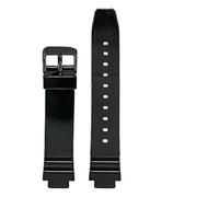 KAXSFE Correa de resina compatible con Casio LRW-250H, 200 y LX-500H for mujer, color blanco brillante y rosa, convexa, pulsera de silicona impermeable de 12 mm.(Black02)