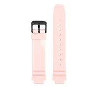 KAXSFE Correa de resina compatible con Casio LRW-250H, 200 y LX-500H for mujer, color blanco brillante y rosa, convexa, pulsera de silicona impermeable de 12 mm.(Pink02)