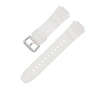 KAXSFE Correa de resina compatible con Casio MCW-100H/110H/W-S220/HDD-S100 WV-200/AE-2000/2100, pulsera deportiva de silicona TPU resistente al agua.(Half transparent S)