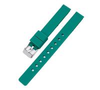 KAXSFE Correa de silicona de 12 mm compatible con relojes Casio LQ-139 LQ-130/140 for mujer, correa de reloj de goma ultrafina y suave, pulsera universal.(Dark Green 01)