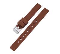 KAXSFE Correa de silicona de 12 mm compatible con relojes Casio LQ-139 LQ-130/140 for mujer, correa de reloj de goma ultrafina y suave, pulsera universal.(Brown 01)