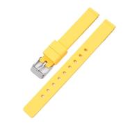 KAXSFE Correa de silicona de 12 mm compatible con relojes Casio LQ-139 LQ-130/140 for mujer, correa de reloj de goma ultrafina y suave, pulsera universal.(Yellow 01)