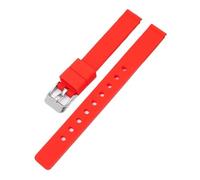KAXSFE Correa de silicona de 12 mm compatible con relojes Casio LQ-139 LQ-130/140 for mujer, correa de reloj de goma ultrafina y suave, pulsera universal.(Red 01)