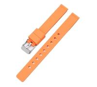 KAXSFE Correa de silicona de 12 mm compatible con relojes Casio LQ-139 LQ-130/140 for mujer, correa de reloj de goma ultrafina y suave, pulsera universal.(Orange 01)