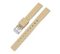 KAXSFE Correa de silicona de 12 mm compatible con relojes Casio LQ-139 LQ-130/140 for mujer, correa de reloj de goma ultrafina y suave, pulsera universal.(Khaki 01)