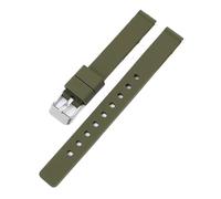 KAXSFE Correa de silicona de 12 mm compatible con relojes Casio LQ-139 LQ-130/140 for mujer, correa de reloj de goma ultrafina y suave, pulsera universal.(Army Green 01)