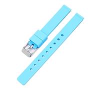 KAXSFE Correa de silicona de 12 mm compatible con relojes Casio LQ-139 LQ-130/140 for mujer, correa de reloj de goma ultrafina y suave, pulsera universal.(Blue 01)
