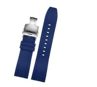 KAXSFE Correa de silicona de liberación rápida compatible con Citizen Blue Angel de segunda generación, 22 mm, 23 mm, AT8020, JY8020, 8078(Ablue Silver Folding,Three generations 22)