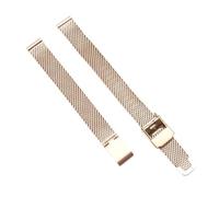 KAXSFE Correa for mujer, talla pequeña, 8, 10, 12, 13, 14, 15 y 16 mm, correa de acero milanesa, pulsera de metal for reloj.(Rose Gold,16mm)