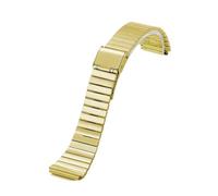 KAXSFE Correa universal de acero inoxidable compatible con Casio A158W/A168/A169/B650/F-91W, correa reloj pequeña metal 20 mm, pulsera vintage(Gold)