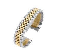 KAXSFE Pulsera deportiva de acero for hombre y mujer, compatible con Rolex Datejust, Day-Date, Oyster Perpetual Date, 13 mm, 17 mm, 20 mm y 21 mm.(Silver gold-5,20mm)